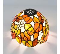 Paralume in vetro colorato stile Tiffany, 20,3 cm, motivo foglia d'acero arancione, stile pastorale retrò, adatto per uffici, ristoranti, hotel, ecc