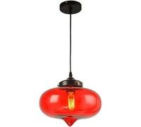 Paralume in Vetro Fatto a Mano E27 1 Lampada in Metallo Verniciato Decorativo Lampada a Sospensione Ristorante Camera da Letto caffetteria soffitto Interno, lampadario