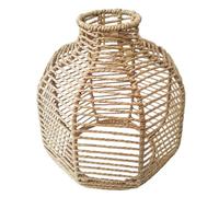 Paralume Intrecciato Beige in Carta e Ferro per Lampadario Pendente | Stile Rustico Semplice, Installazione Rapida, Atmosfera Calda, per Lampade da Soffitto, Sala Tè