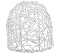 Paralume Intrecciato E27 in Rattan Plastico per Lampada Sospesa | Stile Boho Vintage, Finitura Bianca o Gialla, per Caffè e Ingresso, Adatto a Plafoniera e Ventilatore