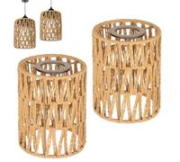 Paralume Lampada 2 Pezzi, paralumi in stile boho cilindrico paralume in rattan, per esterni per lampade a sospensione lampade a sospensione, lampada da terra