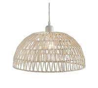 Paralume Lampada Lampade a sospensione intrecciate in corda di canapa, B&, ristorante pastorale, sala da tè, locanda, bar, camera letto, illuminazione interna in rattan(White,25X15cm)