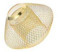 Paralume Lampadario in Metallo a Doppio Strato E27 Ferro Oro | Rete Traforata Geometrica, Diffusione Luce Ambientale, Stile Retro Industriale, per Ufficio e Locali