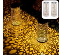 Paralume Lanterna Porta Tea Light Orientale Bianco Oro Metallo 30cm Tischdeko
