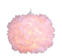 Paralume moderno e soffice lampada a sospensione con paralume in piuma bianca, illuminazione a goccia, decorazione for camera da letto, studio, lampada a sospensione creativa(Pink Flower 20cm)