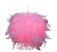 Paralume moderno e soffice lampada a sospensione con paralume in piuma bianca, illuminazione a goccia, decorazione for camera da letto, studio, lampada a sospensione creativa(Pink 20cm)