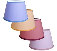 Paralume paraluce coprilampada di ricambio per lampada liscio in tessuto cotone 4 colori a scelta rosso mattone, avion, lilla e albicocca (DIAMETRO 25 CM ATTACCO E27, ROSSO MATTONE)