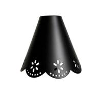 Paralume Paralume Cono Coprilampada Schermo Lampada Diffusore Luce in Metallo Resistente con Fini Trafori E Bordo Decorativo Adatto per Lampade E, 黑色