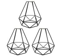 Paralume per lampada a sospensione a soffitto con telaio in metallo bianco in stile vintage (Confezione da 3 neri)