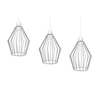 Paralume per lampada a sospensione a soffitto con telaio in metallo bianco in stile vintage (Confezione da 3 Chrome S1)