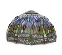 Paralume per Lampada da soffitto in Stile Tiffany, Perline Colorate da 12 Pollici, Paralume in Vetro colorato con Libellula, Paralume di Ricambio Fatto a Mano Vintage per Lampada da Tavolo, Lampada a