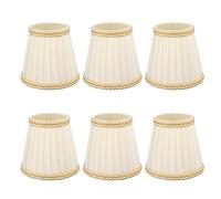 Paralume piccolo, set di 6 paralumi per lampadari 3,5" X 5,5" X 5,1" Clip su paralume in tessuto di lino per sostituzione lampada da tavolo a parete