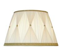 Paralume plissettato avorio in misto seta artigianale - cucito a tendine, fatto a mano in Italia - per lampade da tavolo, abat-jour - elegante stile classico - attacco E27 (avorio, 35, misto seta)