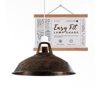 Paralume retrò in metallo, facile da montare, antico per lampade a sospensione, paralume in rame spazzolato, illuminazione lounge vintage, industriale