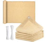 Paralume rettangolare resistente, 4 x 8 m, con occhielli, protezione solare durevole per terrazze, balconi e ringhiere, tessuto traspirante per la privacy, colori personalizzati disponibili (beige)