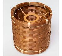 Paralume rotondo in rattan bohémien, paralume per lampada da tavolo, lampada da appendere e da terra, per tutti gli interni, diametro 16 cm (1, cesto marrone boho)