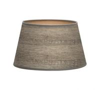 Paralume Salma E27 in legno grigio, con design conico aperto. Perfetto per dare un tocco moderno e caldo al tuo spazio. Dimensioni: diametro 45 cm, altezza 30 cm.