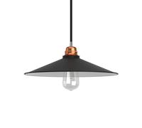 Paralume Swing in metallo smaltato per portalampada E27 Bianco Nero