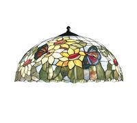 Solo Paralume Tiffany Con Fiori E Farfalle 327 Cristalli Ø 45Cm ( Da Abbinare Ad Un Basamento O Ad Una Statua) - Misure Ø 45 Cm - Paralume Tiffany Modello Perenz T530