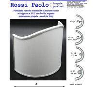 Paralume ventola vela semitonda a mezza luna bianca rif argento made in Italy