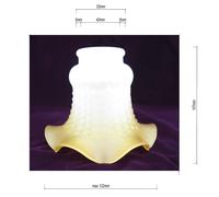 Paralume Vetro Opaco Bordo Giallo Braun Stile Antico Retrò Fiore Nuovo
