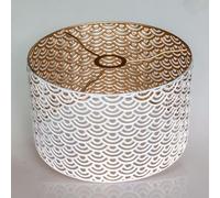 Paralume vintage in metallo, oro bianco, intagliato, a tamburo, per lampada da terra, lampada a sospensione, lampada da tavolo, lampada da soffitto (rotondo 14 GB)