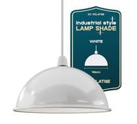 Paralumi da soffitto in stile retrò, stile industriale, 40 cm, colore nero, interno bianco, rustico, in metallo, facile da montare, paralume vintage per sostituzione (Bianco)