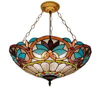 Paralumi Lampadario Lampada a sospensione vintage con paralume in vetro colorato for sala da pranzo, cucina, illuminazione, decorazione artistica for la casa(S 50cm)