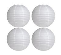 Paralumi rotondi in carta bianca, 4 Pezzi, Lanterne di Carta da Appendere Lanterne Cinesi Bianche Paralume Carta Lanterne Decorative Carta Lampada Fai da te per Compleanno Festa Giardino Casa Party