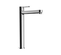 Parama Rubinetto per il Bagno Miscelatore Monocomando per Lavabo Alto interamente in Ottone con finitura Cromato Design Tondeggiante Moderno per Scarico Automatico modello Virna