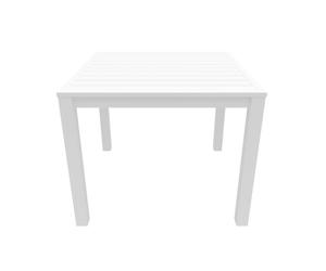 Parama Set da esterno bianco con tavolo 90x90x74 cm e 4 sedie in alluminio con textilene e braccioli tondi | Marel