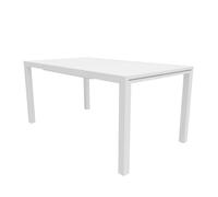Parama Set da esterno bianco con tavolo allungabile 160/240x75cm e 4 sedie in alluminio e textilene con braccioli tondi | Marel