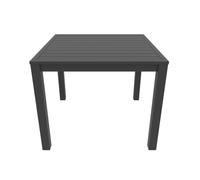 Parama Set da esterno grigio con tavolo 90x90x74 cm e 4 sedie in alluminio con textilene e braccioli squadrati | Marel