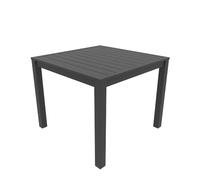 Parama Set da esterno grigio con tavolo 90x90x74 cm e 4 sedie in alluminio con textilene e braccioli tondi | Marel