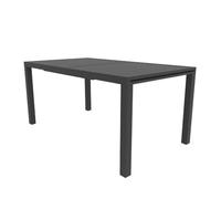 Parama Set da esterno grigio con tavolo allungabile 160/240x75cm e 4 sedie in alluminio e textilene con braccioli tondi | Marel