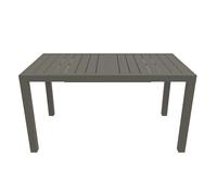 Parama Set da esterno tortora con tavolo allungabile 140/210x75cm e 4 sedie in alluminio e textilene con braccioli tondi | Marel
