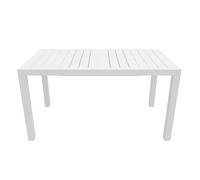 Parama Tavolo da esterno rettangolare in alluminio bianco allungabile 140/210x77xh75cm con top a doghe | Marel