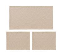PARAMAISON Centrini Moderni Assia, Tris di Centri Camera da Letto in Raso | 2 Comodini 30x40cm + 1 Cassetiera 40x70cm | Beige