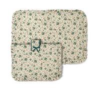 PARAMAISON Copriforno e Coprifornello Cucina Stile Provenzale, Universale, Imbottito, Rettangolare, Lavabile, Set Verde 1+1
