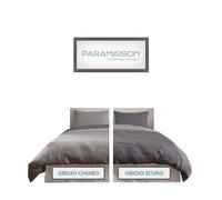 PARAMAISON Copripiumino Microfibra 2Face, Grigio Chiaro-Scuro 155x200 cm | Reversibile Double Face con design pitonato, 350 g/m², completo di 1 federa 50x80 cm