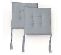 PARAMAISON Cuscini Sedia con Lacci Giunk, Set da 2 pezzi Quadro, Imbottito, Interni od Esterni, Non Sfoderabile, 40x40 cm, Vari Colori