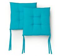 PARAMAISON Cuscini Sedia con Lacci Giunk, Set da 2 pezzi Quadro, Imbottito, Interni od Esterni, Non Sfoderabile, 40x40 cm, Vari Colori