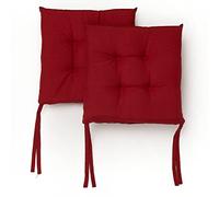 PARAMAISON Cuscini Sedia con Lacci Giunk, Set da 2 pezzi Quadro, Imbottito, Interni od Esterni, Non Sfoderabile, 40x40 cm, Vari Colori