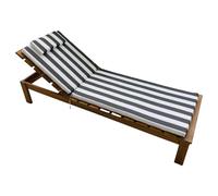 PARAMAISON Cuscino Imbottito Lettino Prendisole Pucket, Design a Righe, Idrorepellente, Sfoderabile, Imbottitura 5 cm, Universale Copri Lettino Giardino| Riga Acero| 60x190 cm