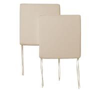 PARAMAISON Cuscino per Sedie da Cucina Generico, Set da 2 Cuscini, Antigraffio, con Laccetti, Interni od Esterni |Compatibile con Sedia Applaro| 35x35x5 cm| Beige