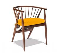 PARAMAISON Cuscino Sagomato per Sedia Interni Esterni Cook, Set da 2 Pezzi, Antiscivolo Stondato con Laccetti | 45x43 cm Giallo