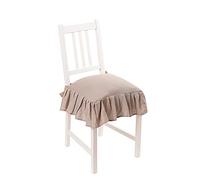 PARAMAISON Cuscino Sedia 40x40 con Lacci Panama, Cuscino Interno ed Esterno, Sfoderabile con Zip, Cotone, Laccetti di Ritenzione, Tinta Unita, Tortora