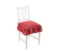 PARAMAISON Cuscino Sedia 40x40 con Lacci Panama, Cuscino Interno ed Esterno, Sfoderabile con Zip, Cotone, Laccetti di Ritenzione, Tinta Unita, Lampone