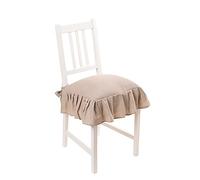 PARAMAISON Cuscino Sedia 40x40 con Lacci Panama, Cuscino Interno ed Esterno, Sfoderabile con Zip, Cotone, Laccetti di Ritenzione, Tinta Unita, Tortora Chiaro