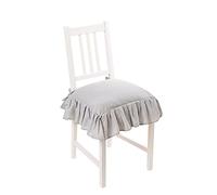 PARAMAISON Cuscino Sedia 40x40 con Lacci Panama, Set 6 pezzi, Cuscino Interno ed Esterno, Sfoderabile con Zip, Cotone, Laccetti di Ritenzione, Tinta Unita, Grigio